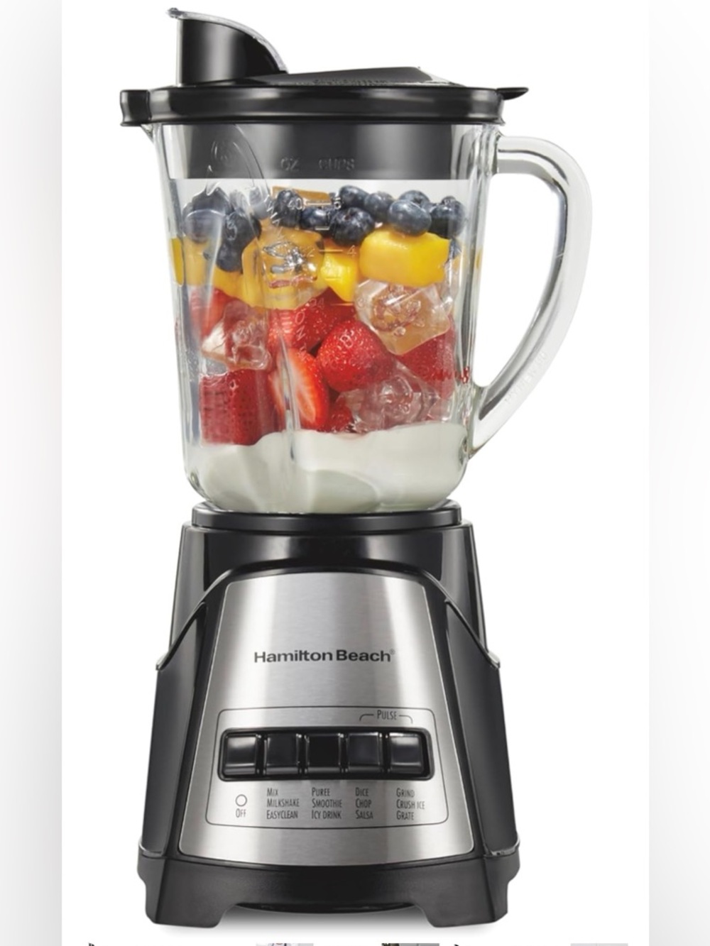 Hamilton Beach Stainless Steel and Black 12-Function Countertop Blender